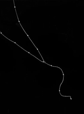 S925纯银满天星Y字流苏项链