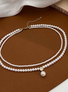 珍珠项链女轻奢百搭锁骨链