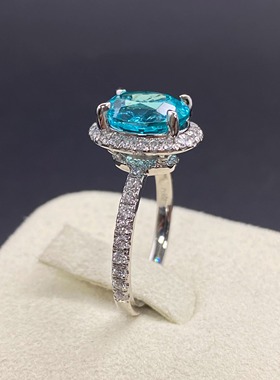 戈耀珠宝铂金Pt950人造钇铝榴石戒指实验室培育钻石培育宝石女士