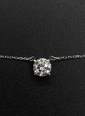 戈耀珠宝四爪圆形钻石项链