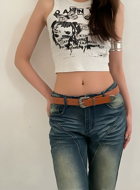 女复古PU美式腰带百搭