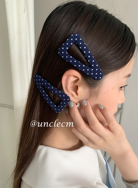 韩系复古波点三角发卡女