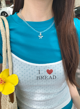 高级感透明串珠花朵项链女