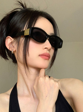 美式豹纹金色亮片墨镜高级百搭