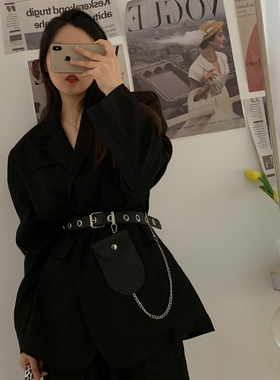 朋克风链条皮带女百搭时尚腰包ins风潮装饰连衣裙子小包包式腰带
