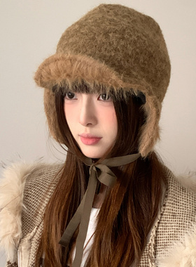 韩版保暖毛绒雷锋帽女款冬季