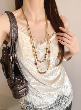 复古新中式双层叠戴项链女