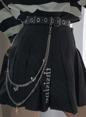 嘻哈ins风蝴蝶链子制服饰品皮带