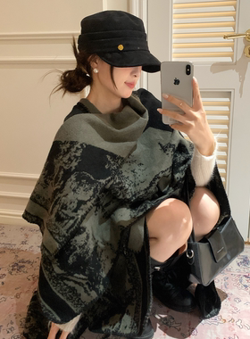 复古新中式银杏叶外搭披肩女
