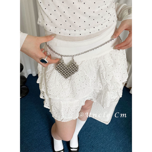 高级感银色爱心腰链女配裙子牛仔裤子链条装饰可调节单肩斜挎包潮 - 图3