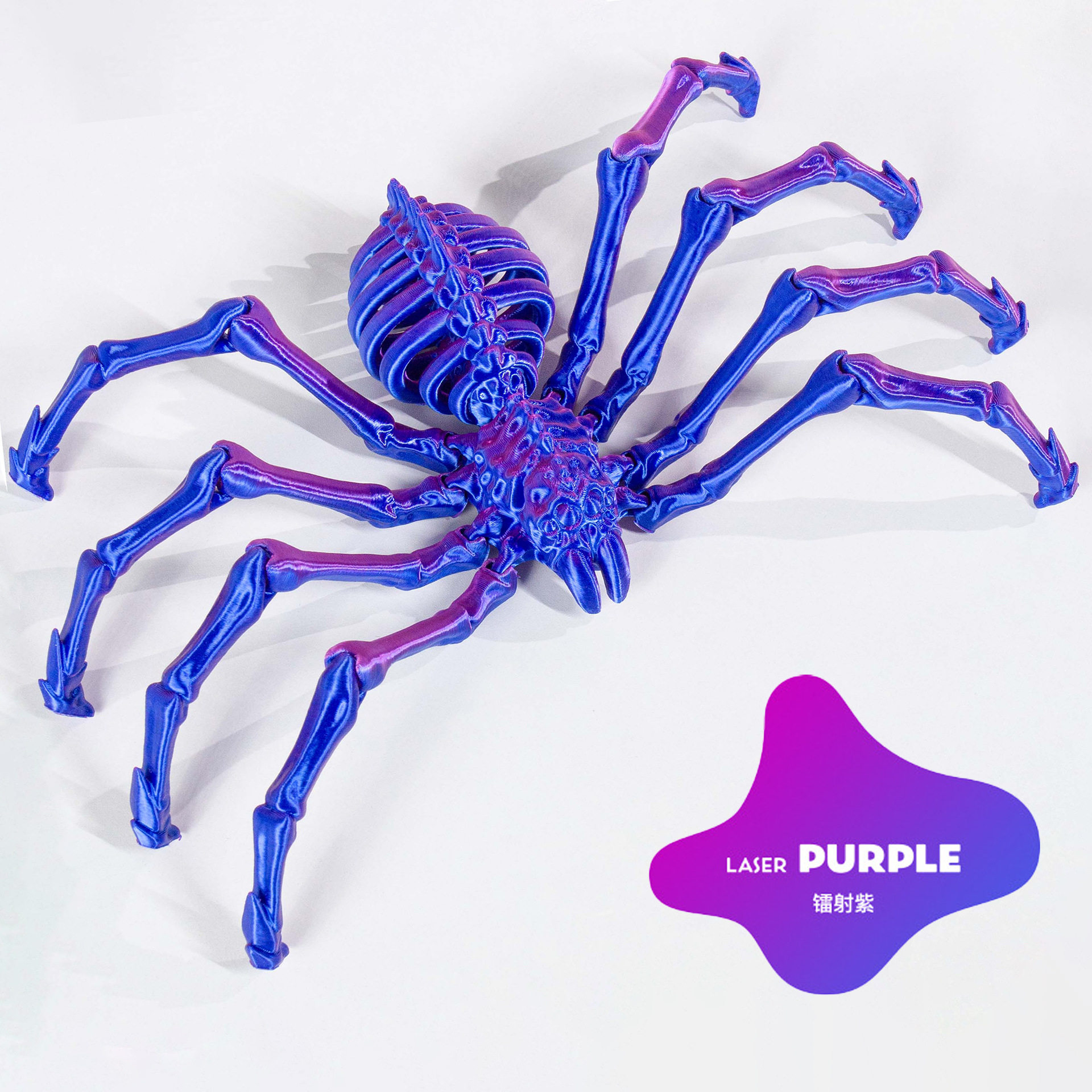 蜘蛛骨架夜光蜘蛛狼蛛炫酷仿真模型玩具收缩动物可活动关节3d打印 - 图0