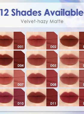 2025哑光雾面丝绒唇泥慕斯质地显白红棕裸色口红Velvet Matte l