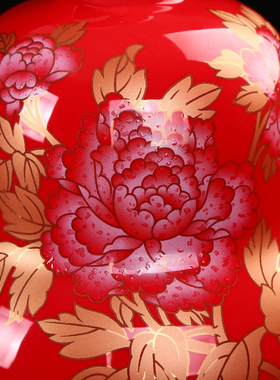 德化家居客厅招财进宝牡丹摆件