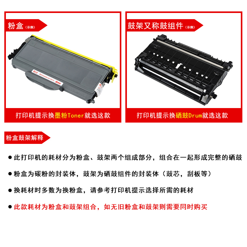 天威适用兄弟TN2225粉盒MFC7360墨盒DCP7057 DR2250 7470D打印机DCP7060D 2240D FAX2890联想M7400 LJ2400L - 图2