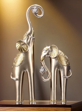 客厅艺术摆件树脂招财大象新中式