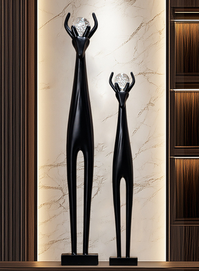 入户玄关摆件招财鹿竖瘦窄长进门客厅电视柜壁龛软装饰品轻奢高档