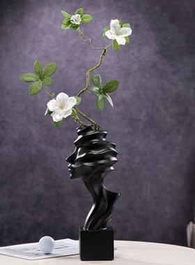 高级感人物艺术摆件创意花瓶客厅电视柜样板间插花小众设计感摆件