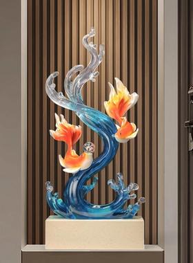 风生水起年年有鱼大摆件
