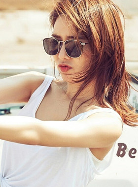 墨镜韩版圆框显瘦小脸太阳镜防晒