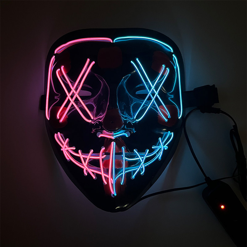 万圣节恐怖发光面具双色面罩网红派对舞会蹦迪V字狼人杀恐怖道具,淘宝优惠券,粉丝福利购,淘宝优惠卷