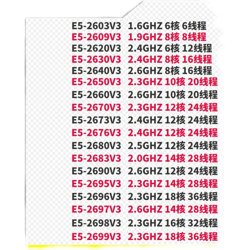 E5-2696V3 2666V3 2683 2695V3 2697V3 2698v3 2699V3 2687WV3CPU - 图0