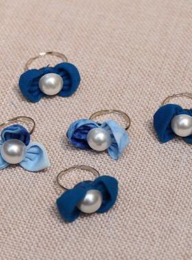 云南扎染蓝染布艺一对戒指手工蓝白染植物染盘扣中式民族风配饰