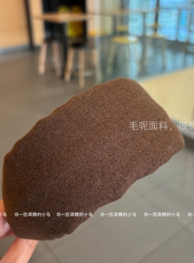秋冬深棕毛呢宽边不勒头发箍
