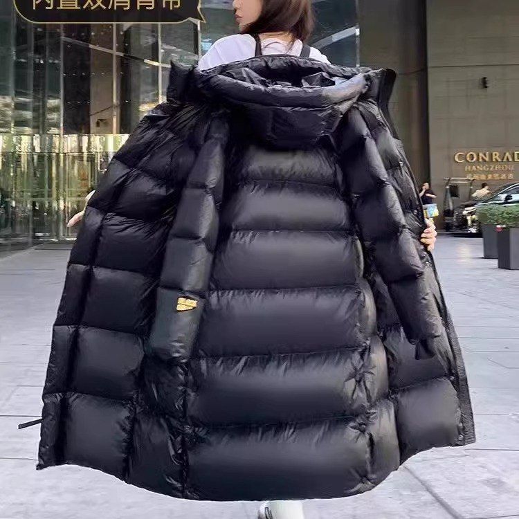 东北旅游防寒服500克+鹅绒羽绒服女长款加厚哈尔滨装备情侣外套男 - 图2