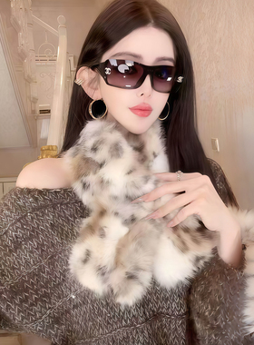 时尚百搭环保皮草保暖围巾围脖女