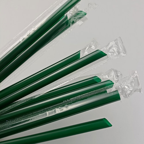 墨绿珍珠奶茶粗吸管一次性塑料管独立包装食品级饮料加硬细管包邮 - 图2