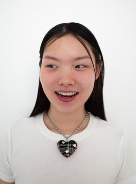 MOMMYMADE格子拼布爱心项链