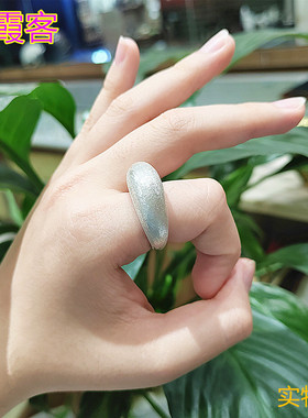 弘霞客男女款足银戒指手工实心