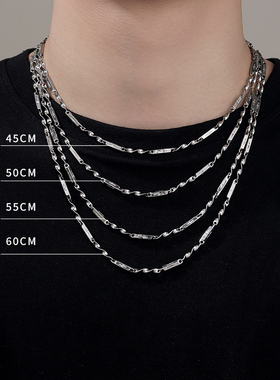 洗澡可戴莫比乌斯环钛钢男项链女小众设计感冷淡风嘻哈情侣锁骨链