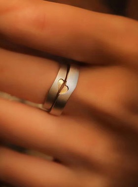 原创情侣异地恋戒指925镀银男女