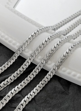 钛钢不褪色锁骨链男生古巴