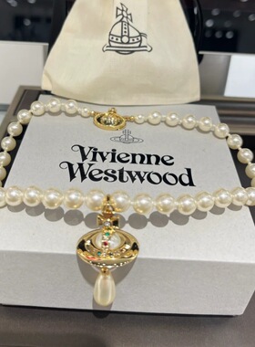 高版西太后土星珍珠项链女轻奢小众设计高级感锁骨链颈链