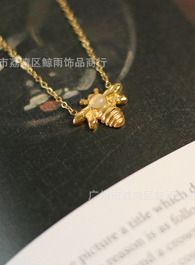 饰品丝绒钛钢18K金直播锁骨链