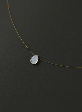 饰品天然月光石水滴极细金丝