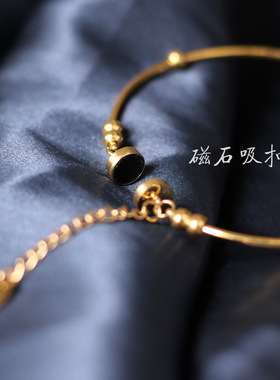 唯美风磁铁吸扣钛钢18K金手环