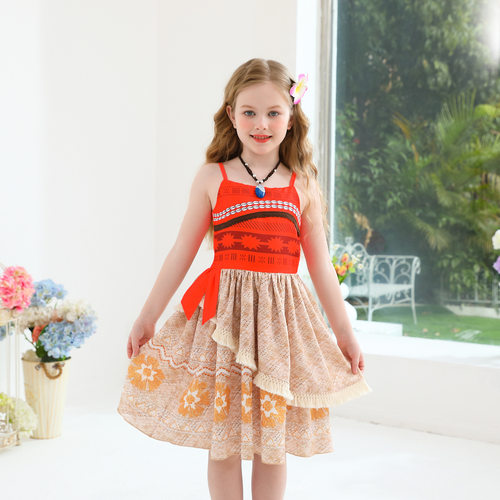 莫安娜moana海洋奇缘女童莫阿娜公主裙儿童毛伊莫亚娜同款cos服装 - 图1