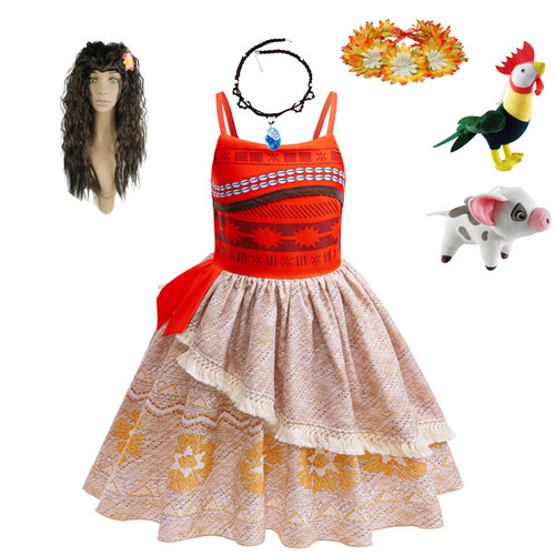 莫安娜moana海洋奇缘女童莫阿娜公主裙儿童毛伊莫亚娜同款cos服装 - 图3