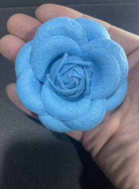 绝美高定蓝色系立体山茶花胸针
