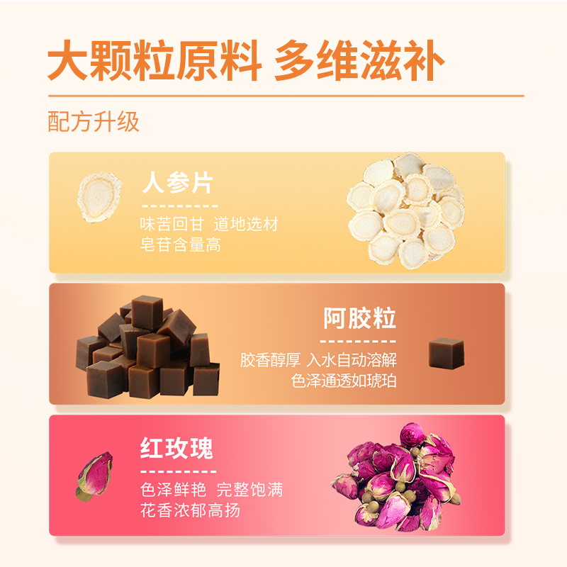 阿胶桂圆红枣人参枸杞花茶组合双补女人女生调理