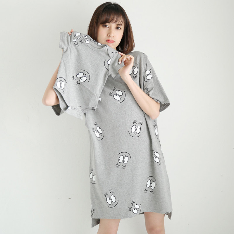 哺乳夏季短袖纯棉外出哺乳衣连衣裙 孕薇哺乳衣/月子服