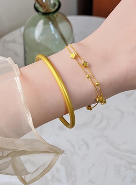 足金包足银古法素圈手镯百搭手饰