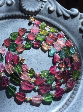 近玻璃体碧玺项链私家定制