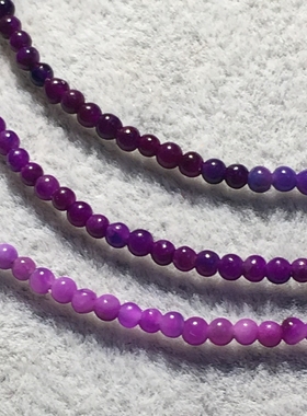 结缘迷你皇家紫全玉化渐变项链