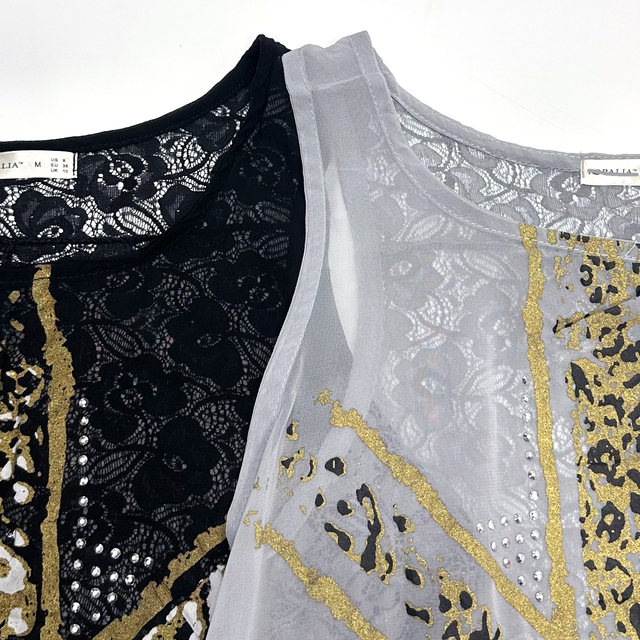 Grunge punk grunge rock style Shibuya hot girl lace bronzing sequins personalized sleeveless vest for women