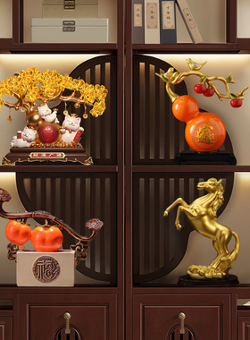 新中式摆件装饰品客厅酒柜博古架摆件高端大气上档次老板办公室用