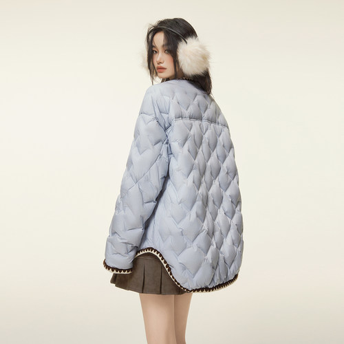 【359/件】【明星同款】EPTISON小香风羽绒服女2025冬白鸭绒外套 - 图2